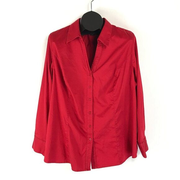 Lane Bryant Button Down Shirt Women's Plus Size 26 Long Sleeve Stretch - Picture 1 of 9